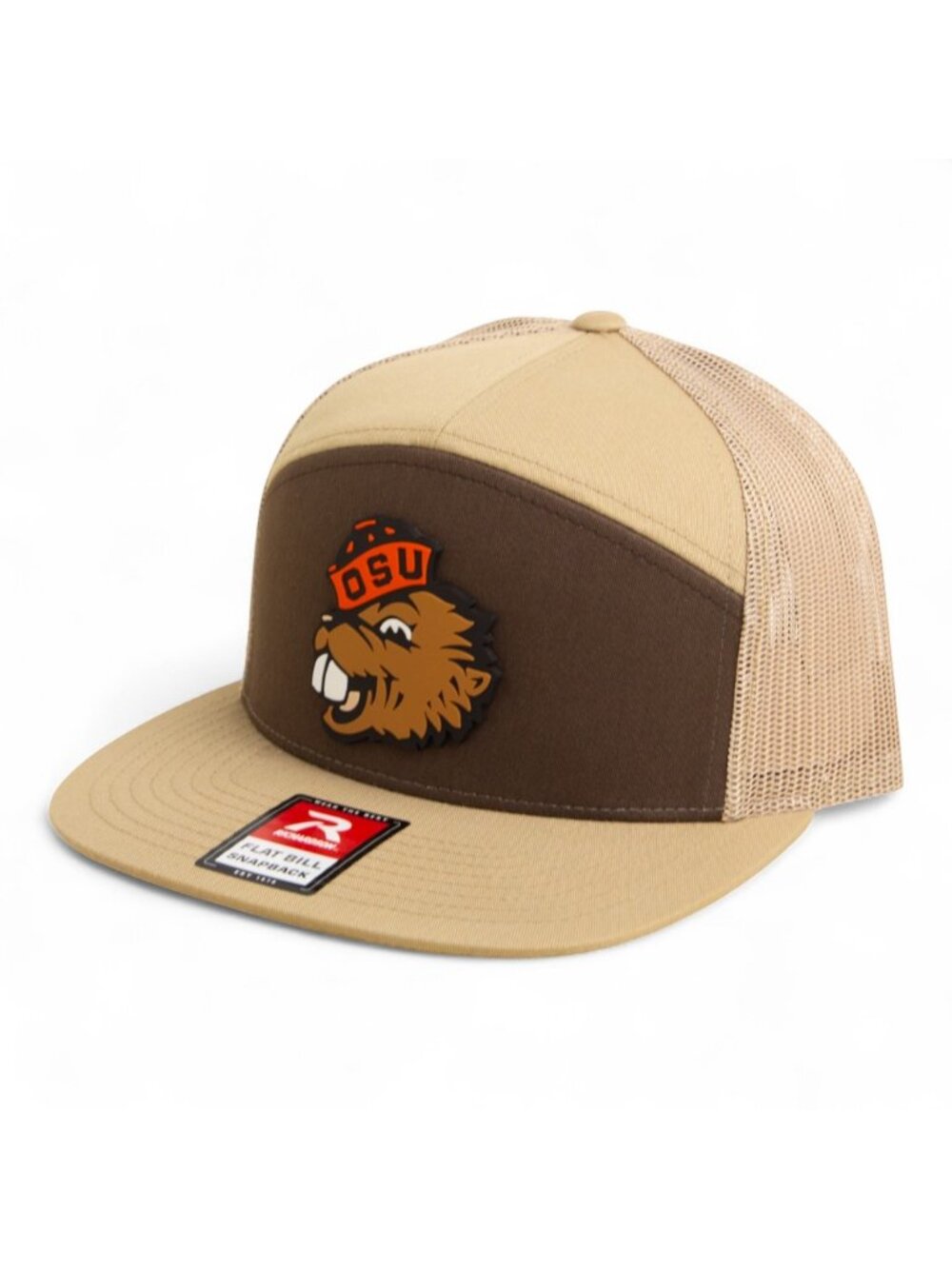 Oregon State Beavers Benny 3D Flat Bill Trucker Hat- Brown/ Tan